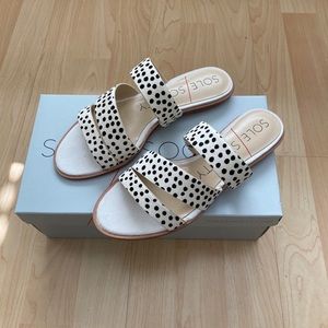 Dotted Leopard print Simonaa slide sandals